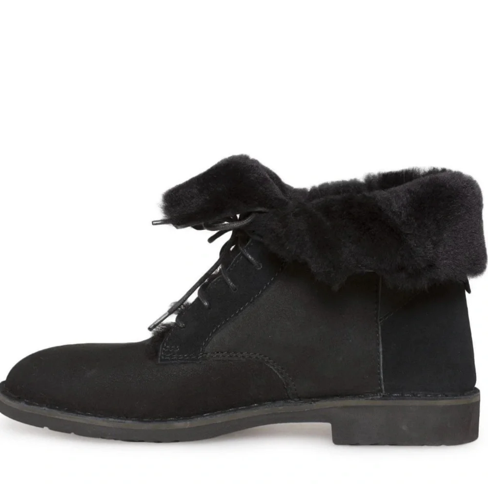 UGG size 9 Quincy Women's Black suede Winter ankle Boots